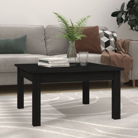 Coffee Table Black 55x55x30 cm Solid Wood Pine vidaXL (1/5)