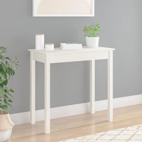 Console Table White 80x40x75 cm Solid Wood Pine vidaXL