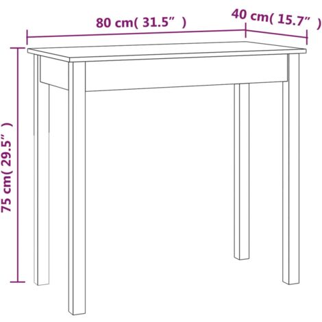 Console Table White 80x40x75 cm Solid Wood Pine vidaXL