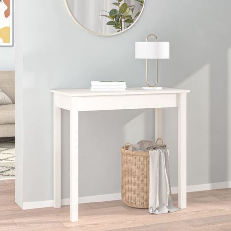 Console Table White 80x40x75 cm Solid Wood Pine vidaXL
