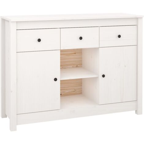 Sideboard White 100x35x74,5 cm Solid Wood Pine vidaXL
