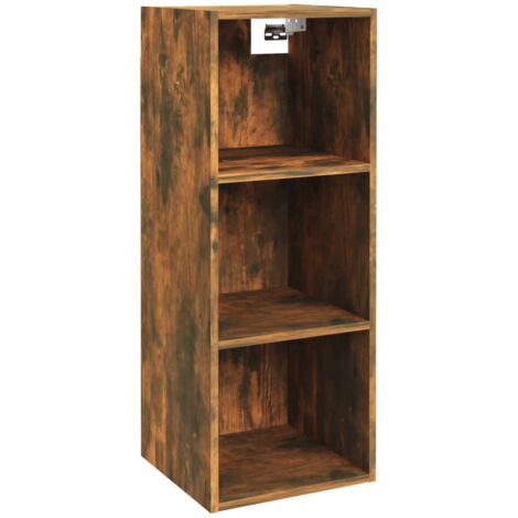 Wall Cabinet Smoked Oak 32.5x34.5x90 cm Engineered Wood vidaXL