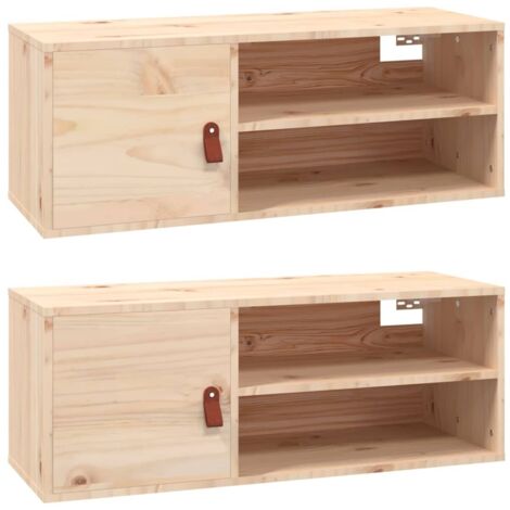 Wall Cabinets 2 pcs 80x30x30 cm Solid Wood Pine vidaXL