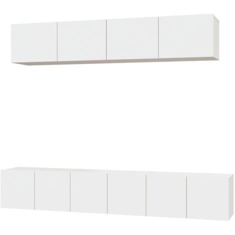 5 Piece TV Cabinet Set White Engineered Wood vidaXL