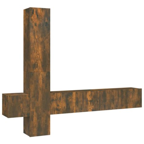 5 Piece TV Cabinet Set Smoked Oak Engineered Wood vidaXL