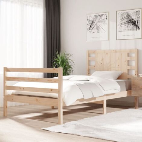 Bed Frame without Mattress 90x200 cm Solid Wood Pine vidaXL (1/5)