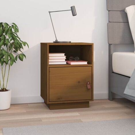 Bedside Cabinet Honey Brown 40x34x55 cm Solid Wood Pine vidaXL