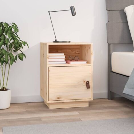 Bedside Cabinet 40x34x55 cm Solid Wood Pine vidaXL (1/5)