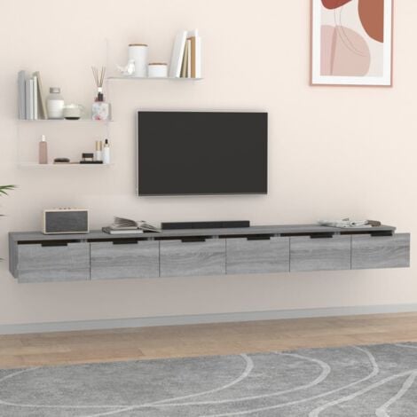 Wall Cabinets 2 pcs Grey Sonoma 102x30x20 cm Engineered Wood vidaXL