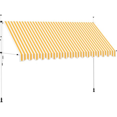 Manual Retractable Awning 400 cm Orange and White Stripes vidaXL