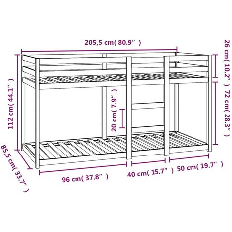 Bunk Bed without Mattress White 80x200 cm Solid Wood Pine vidaXL