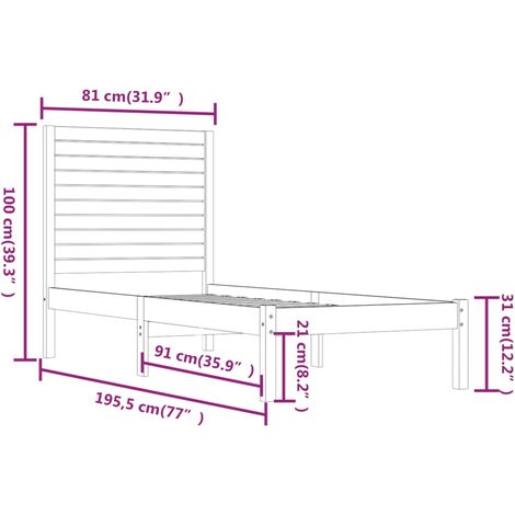 Bed Frame without Mattress 75x190 cm Small Single Solid Wood vidaXL