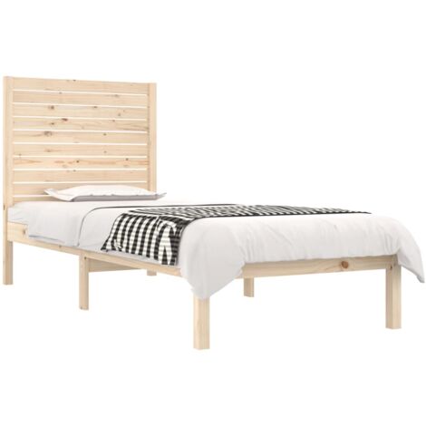 Bed Frame without Mattress 75x190 cm Small Single Solid Wood vidaXL