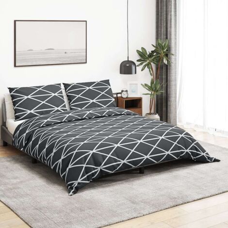 Duvet Cover Set Grey 260x240 cm Cotton vidaXL (1/5)