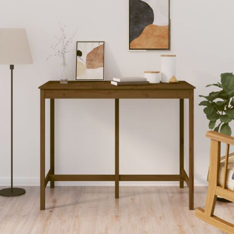 Bar Table Honey Brown 140x80x110 cm Solid Wood Pine vidaXL