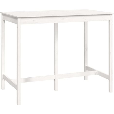 Bar Table White 140x80x110 cm Solid Wood Pine vidaXL