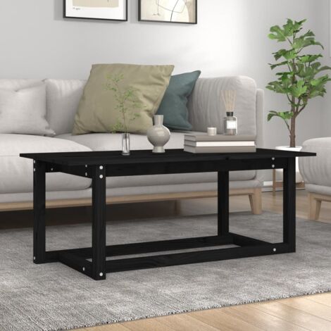 Coffee Table Black 110x55x45 cm Solid Wood Pine vidaXL