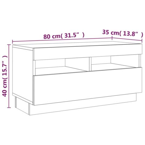 2 Piece TV Cabinet Set with LED Lights Smoked Oak Engineered Wood vidaXL