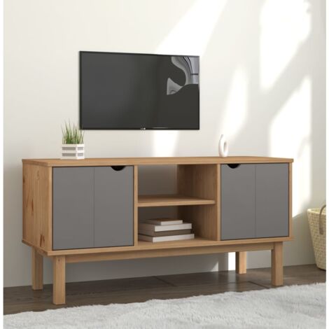 Grey brown deals tv stand