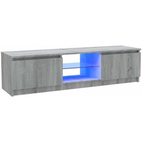 TV Cabinet with LED Lights Grey Sonoma 120x30x36 cm vidaXL