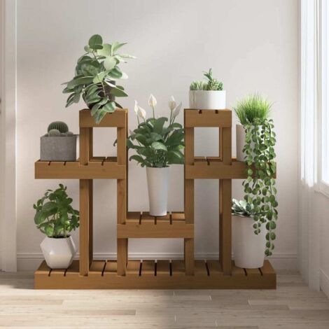 Plant Stand Honey Brown 104.5x25x77.5 cm Solid Wood Pine vidaXL