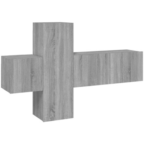 3 Piece TV Cabinet Set Grey Sonoma Engineered Wood vidaXL