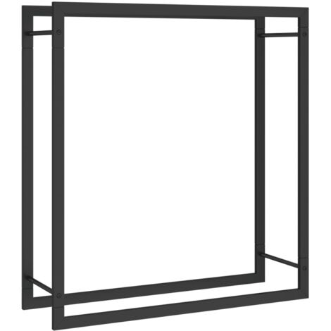 Firewood Rack Matt Black 80x28x86 cm Steel vidaXL