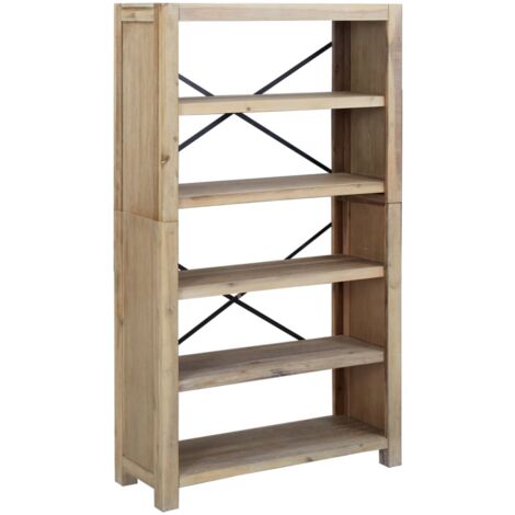 5-Tier Bookcase 80x30x140 cm Solid Wood Acacia vidaXL