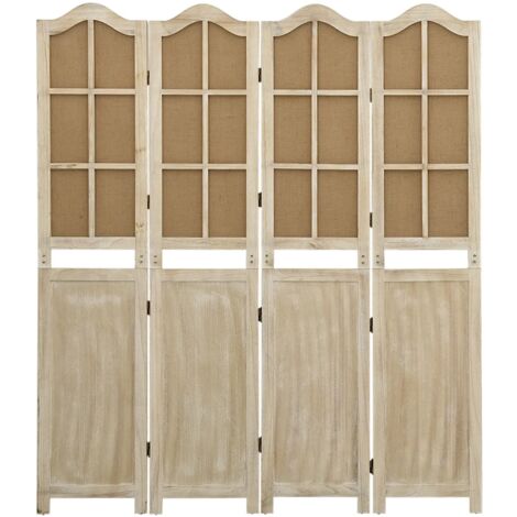 4-Panel Room Divider Brown 140x165 cm Fabric vidaXL