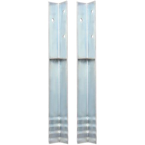 L-shaped Ground Anchors 2 pcs Galvanised Steel 5x5x50 cm vidaXL