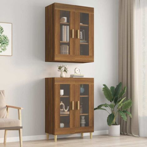 Hanging Wall Cabinet Brown Oak 69.5x34x90 cm vidaXL