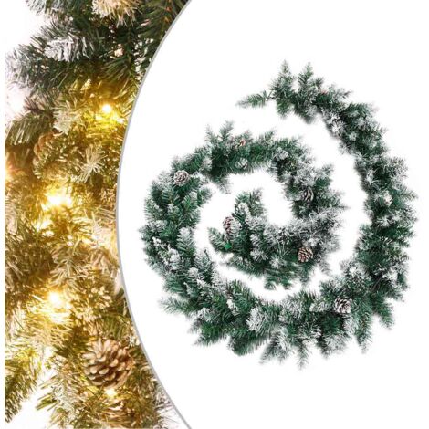 Christmas Garland with LED Lights Green 2.7 m PVC vidaXL (1/5)