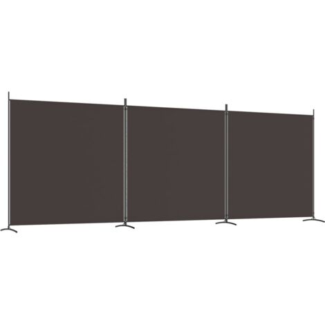 3-Panel Room Divider Brown 525x180 cm Fabric vidaXL