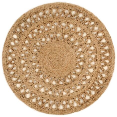 Area Rug Hand-braided Jute 90 cm Round vidaXL