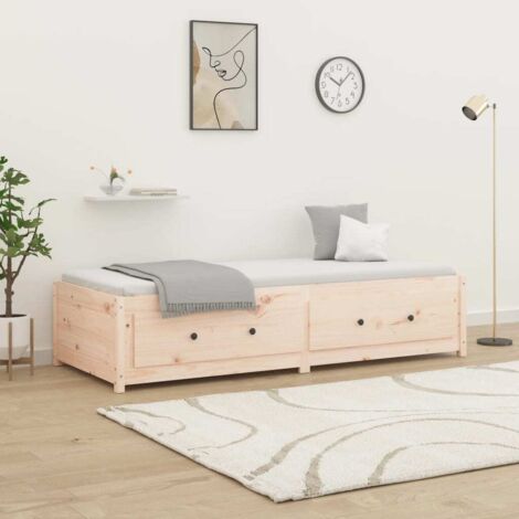 Day Bed without Mattress 75x190 cm Small Single Small Single Solid Wood Pine vidaXL