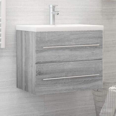 Sink Cabinet Grey Sonoma 60x38.5x48 cm Engineered Wood vidaXL