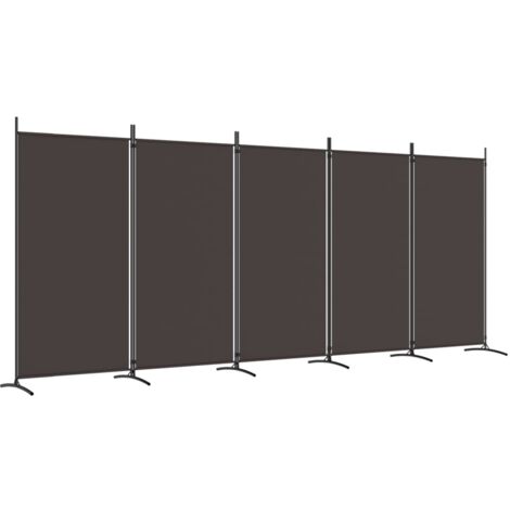 5-Panel Room Divider Brown 433x180 cm Fabric vidaXL