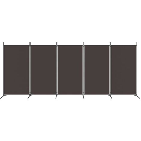 5-Panel Room Divider Brown 433x180 cm Fabric vidaXL