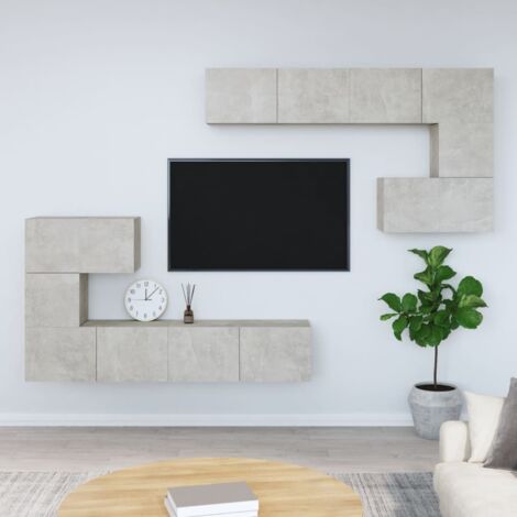 Wall-mounted TV Cabinet Concrete Grey Engineered Wood vidaXL (1/5)