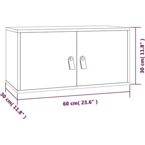 Wall Cabinet 60x30x30 cm Solid Wood Pine vidaXL