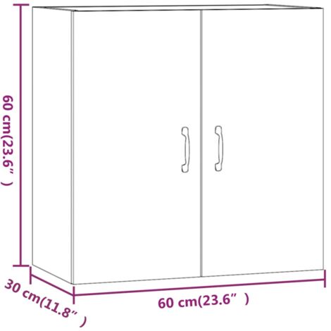 Wall Cabinet Concrete Grey 60x31x60 cm Engineered Wood vidaXL