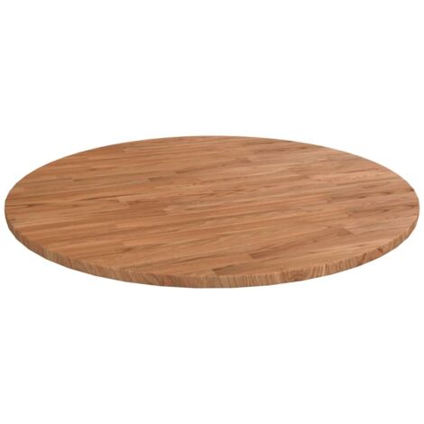 Round Table Top Light Brown Ø90x1.5 cm Treated Solid Wood Oak vidaXL