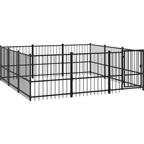 Outdoor Dog Kennel Steel 8.47 m² vidaXL