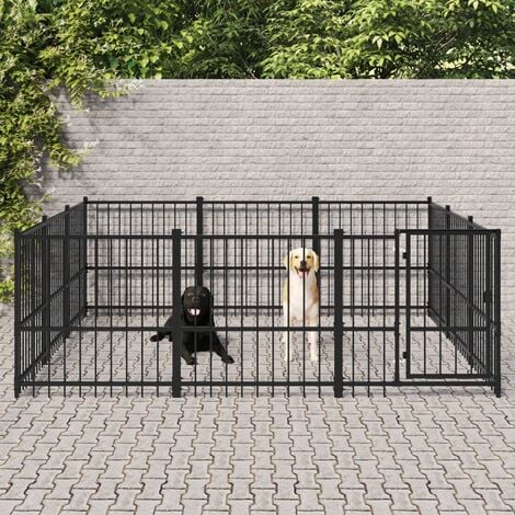 Outdoor Dog Kennel Steel 8.47 m² vidaXL