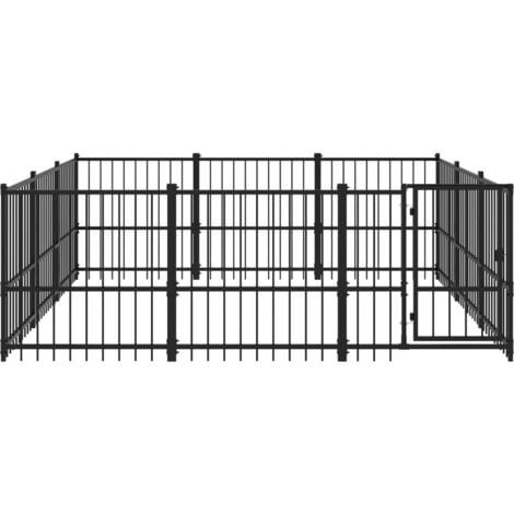 Outdoor Dog Kennel Steel 8.47 m² vidaXL