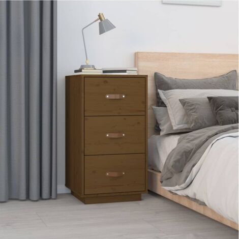 Bedside Cabinet Honey Brown 40x40x75 cm Solid Wood Pine vidaXL (1/5)