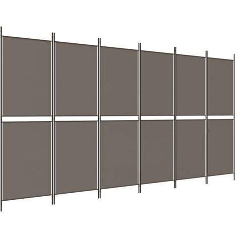 6-Panel Room Divider Anthracite 300x200 cm Fabric vidaXL