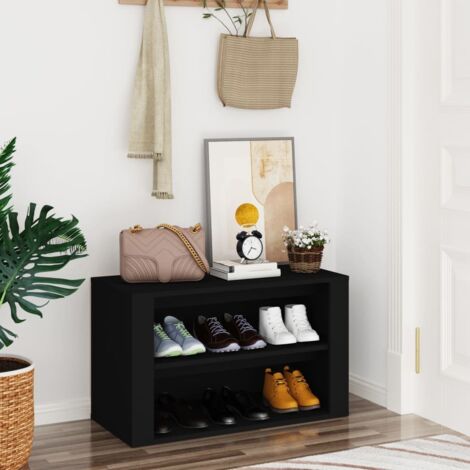 Shoe Rack Black 75x35x45 cm Engineered Wood vidaXL (1/5)