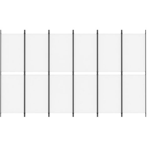 6-Panel Room Divider White 300x180 cm Fabric vidaXL