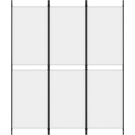 3-Panel Room Divider White 150x180 cm Fabric vidaXL